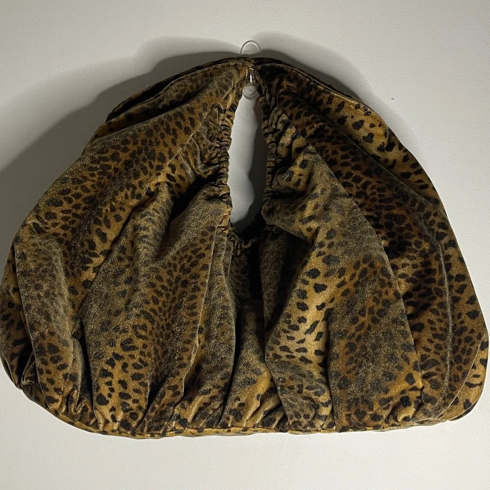 Ronny Kobo leopard print faux fur hobo bag
